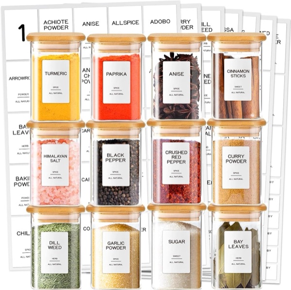 AOZITA 24 Pcs White Printed Labels