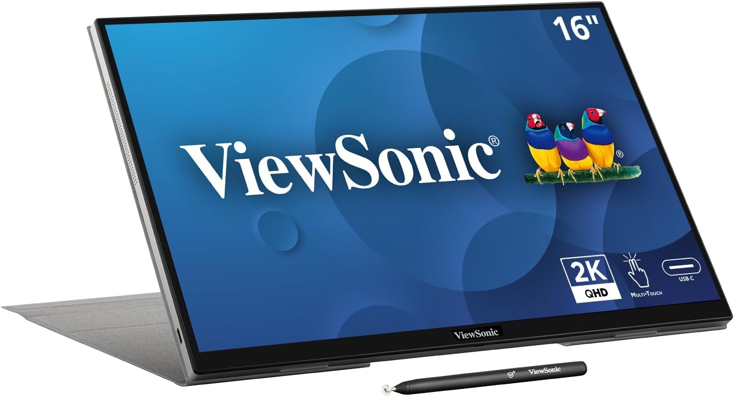 ViewSonic TD1656-2K 16 Inch 2.5K Touch Portable Monitor
